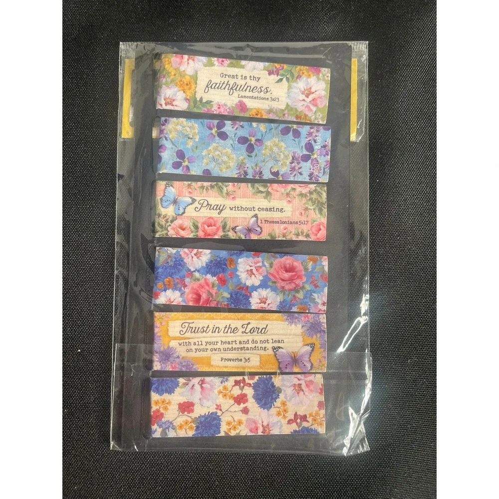 Salt & Light Magnetic Bookmarks 6 Pack Floral Bible Verse Scripture Christian
